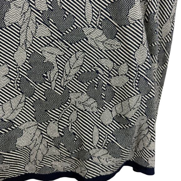 Lands End Womens Navy Blue Open Cardigan Longline Sweater Floral Stripes sz 1X - Picture 11 of 16